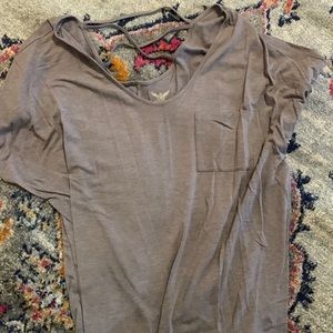 Faded glory 2xl flowy top with cute back! Short sleeve